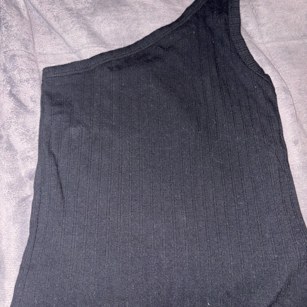 American Eagle Outfitters Charcoal Ribbed Top